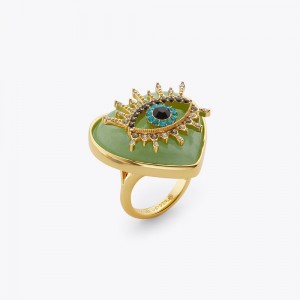 Kurt Geiger Heart Evil Eye Ring Verzi | REFBYQ-196